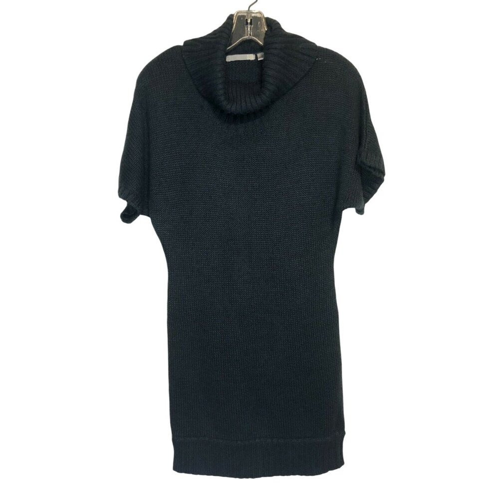 Navy Blue Acrylic Short Sleeve Turtleneck Sweater Dress by R Womens Size 6
